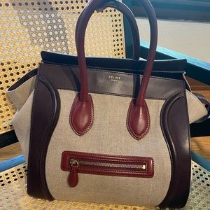 Celine Luggage Bag - Rare Oxblood Tri-Color! Retails 3k